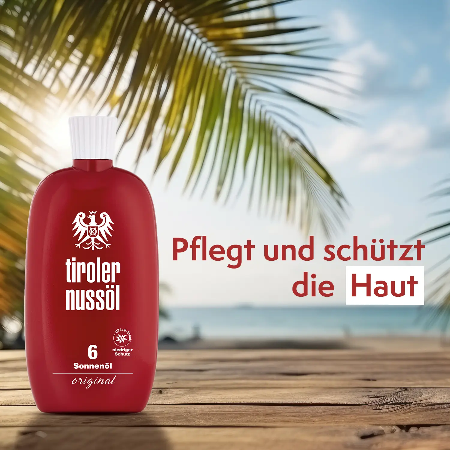 Tiroler Nussöl Original Sonnenöl 150ml Lichtschutzfaktor 6 – Pflegt und schützt die Haut